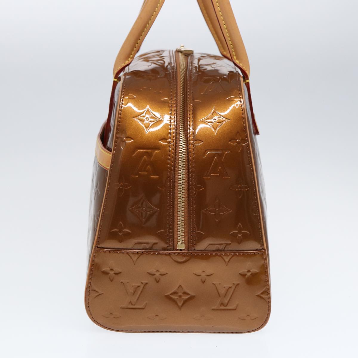 LOUIS VUITTON Vernis Tompkins Square Hand Bag Bronze LV Auth ep5513