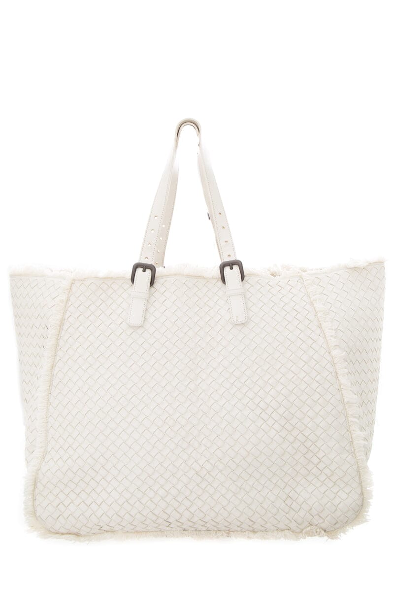 Bottega Veneta Large Fringe Off White Woven Tote - Product Image 2