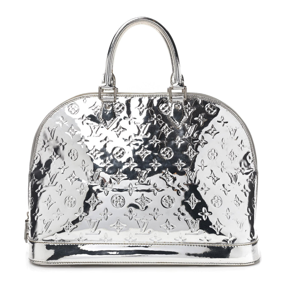 Louis Vuitton Alma MM Handbag Monogram Miroir Silver in Silver