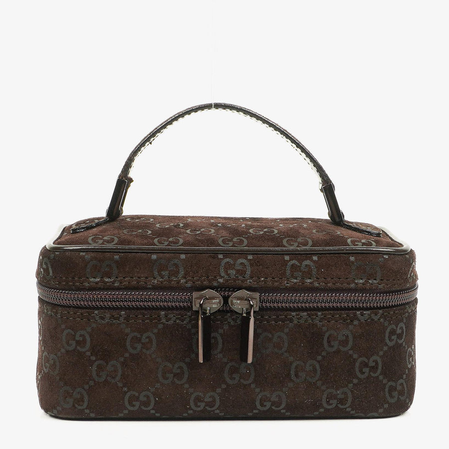 Gucci Brown Suede GG Vanity Bag | Studio Nafay