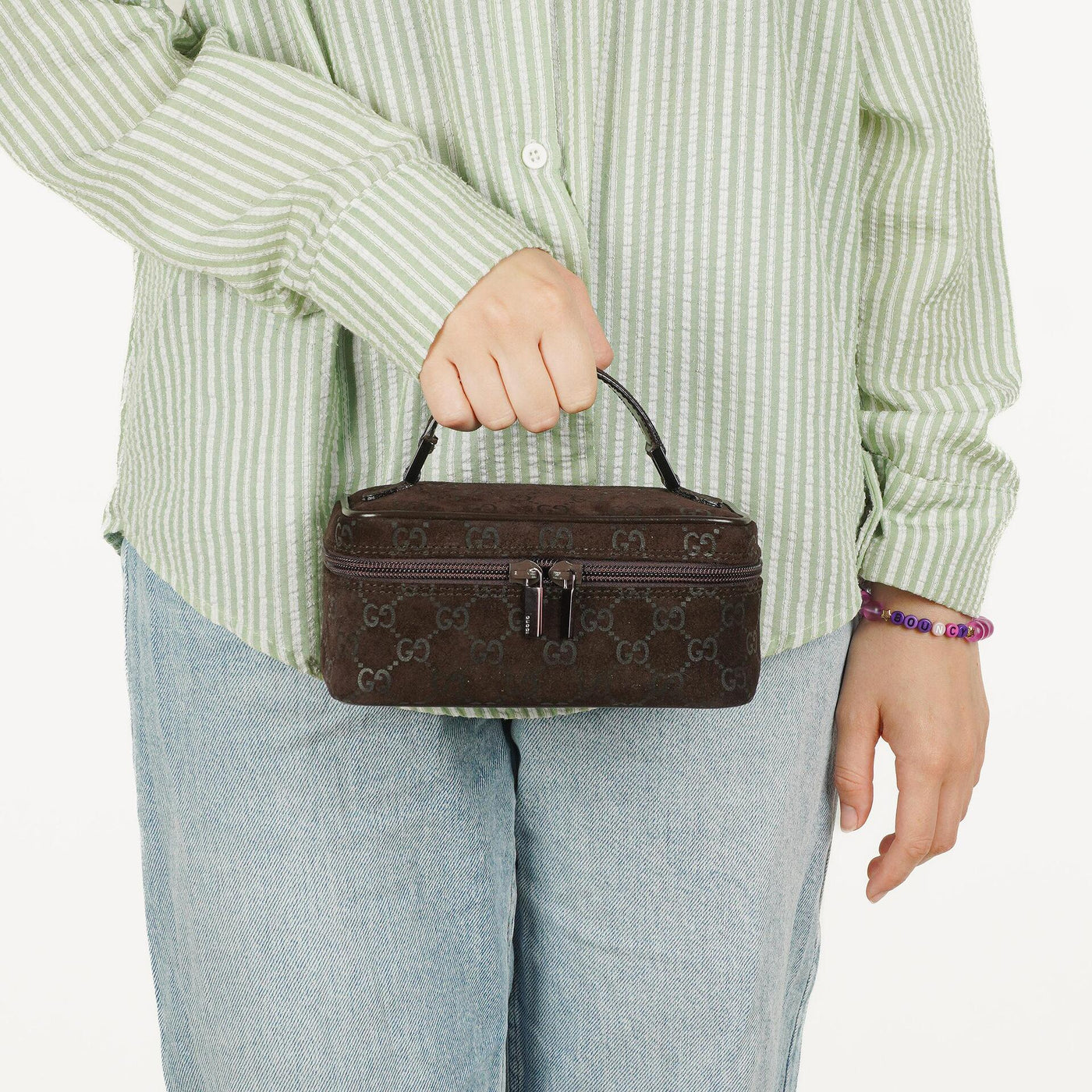 Gucci Brown Suede GG Vanity Bag - Product Image 2