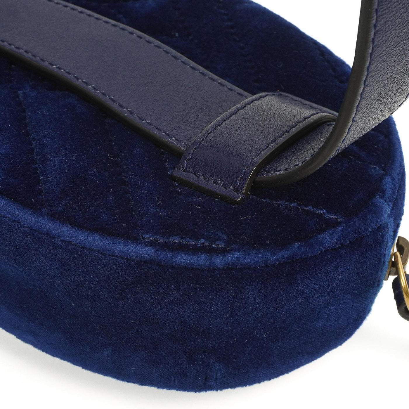 Gucci GG Marmont Matelasse Cobalt Blue Velvet Belt Bag 85 34 - Product Image 12