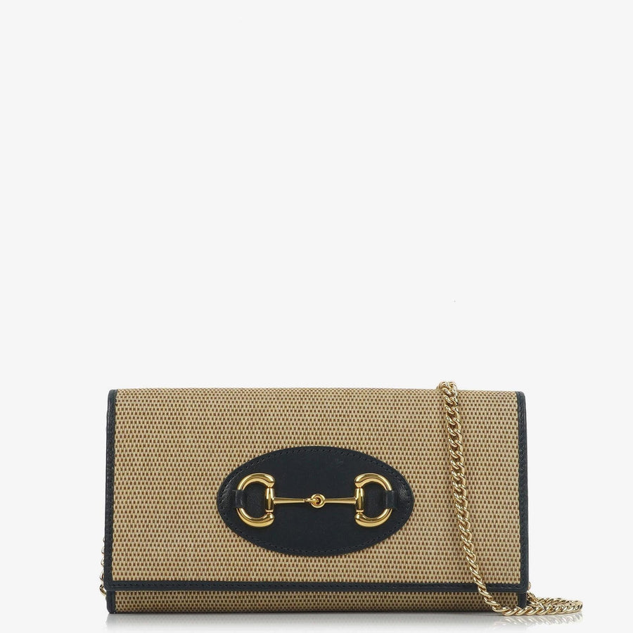 Gucci Horsebit Canvas Wallet on Chain | Studio Nafay