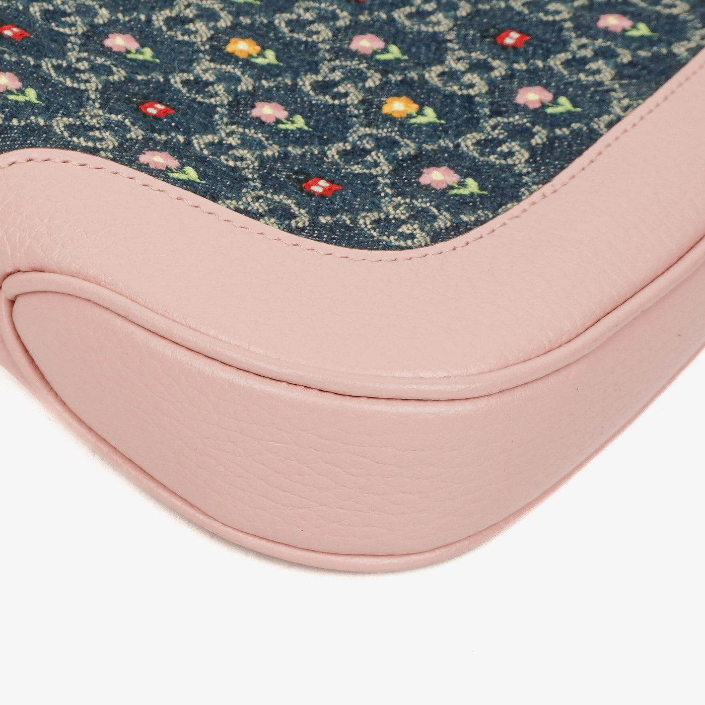 Gucci Jackie Limited Edition Pink/Blue Leather/Denim GG Floral Small Shoulder Bag - Product Image 9