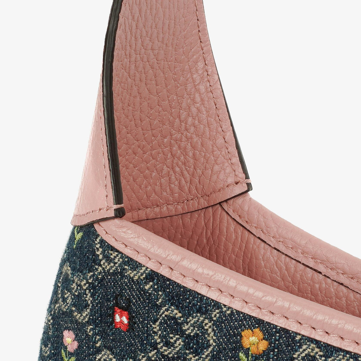 Gucci Jackie Limited Edition Pink/Blue Leather/Denim GG Floral Small Shoulder Bag - Product Image 13