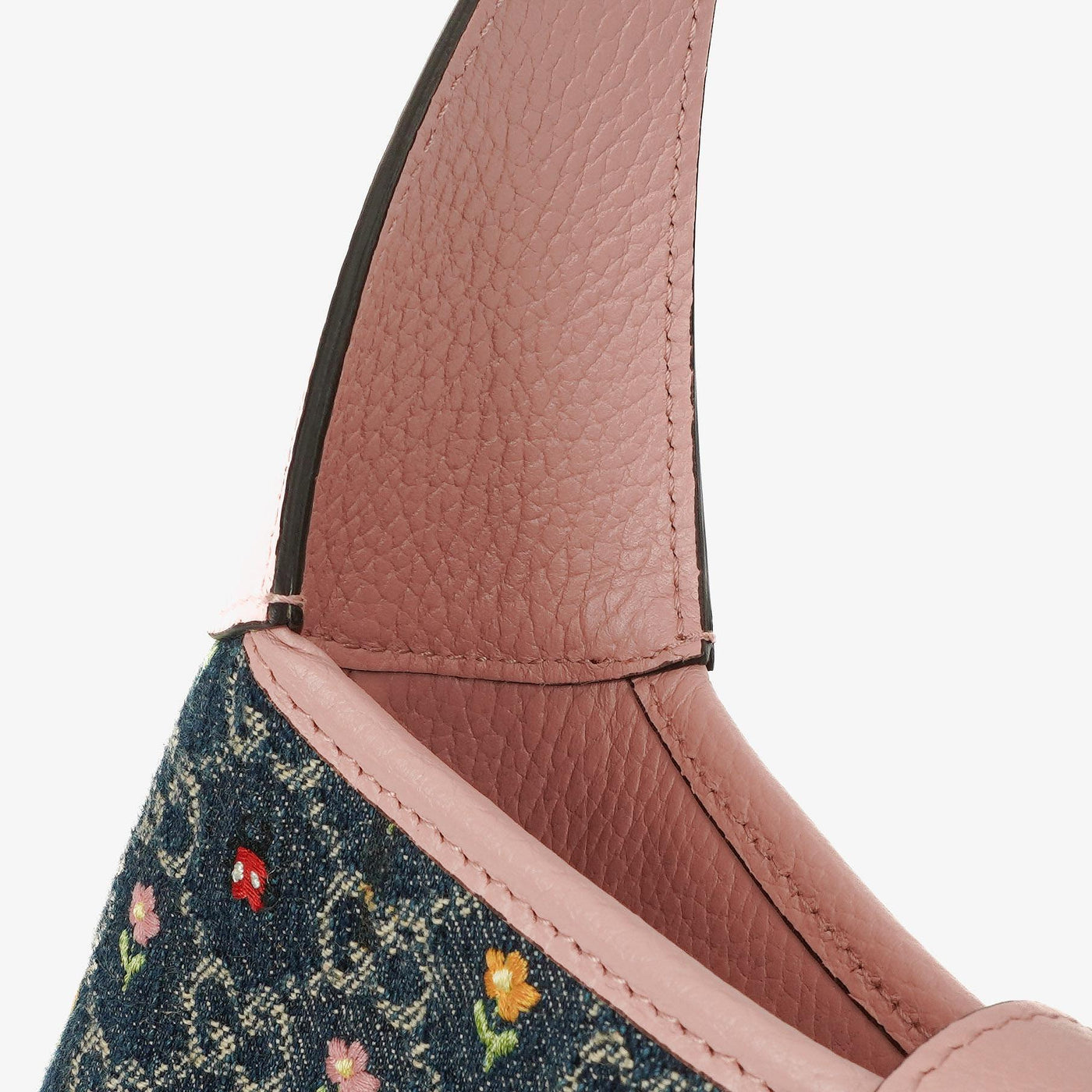 Gucci Jackie Limited Edition Pink/Blue Leather/Denim GG Floral Small Shoulder Bag - Product Image 14