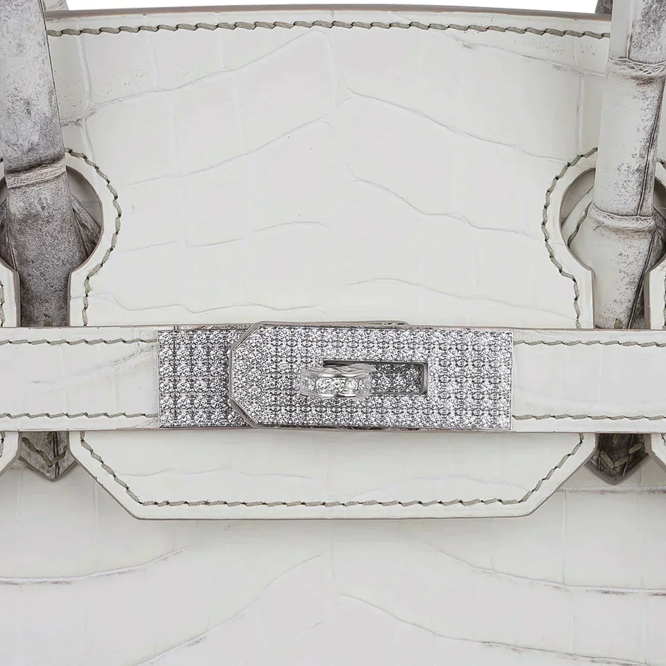 Hermes Birkin 30 Bag Diamond Himalayan Himalaya Handmade Blanc Crocodile White Gold Hardware - Product Image 3
