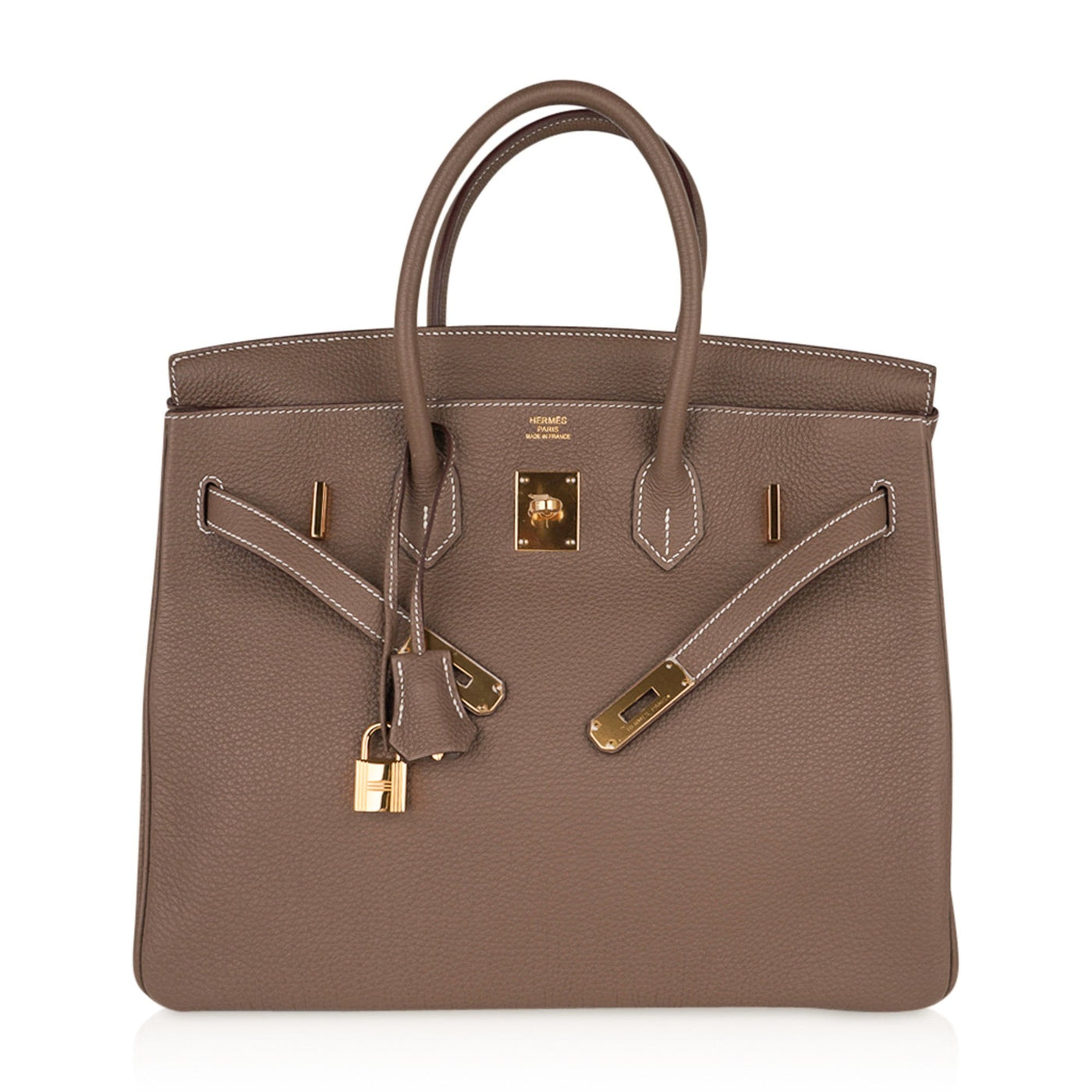 Hermes Birkin 35 Bag Etoupe Gold Hardware Togo Leather Neutral Taupe - Product Image 3