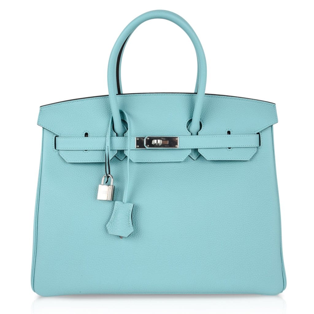 Hermes Birkin 35 Bag Fresh Blue Atoll Togo Palladium Hardware - Product Image 2