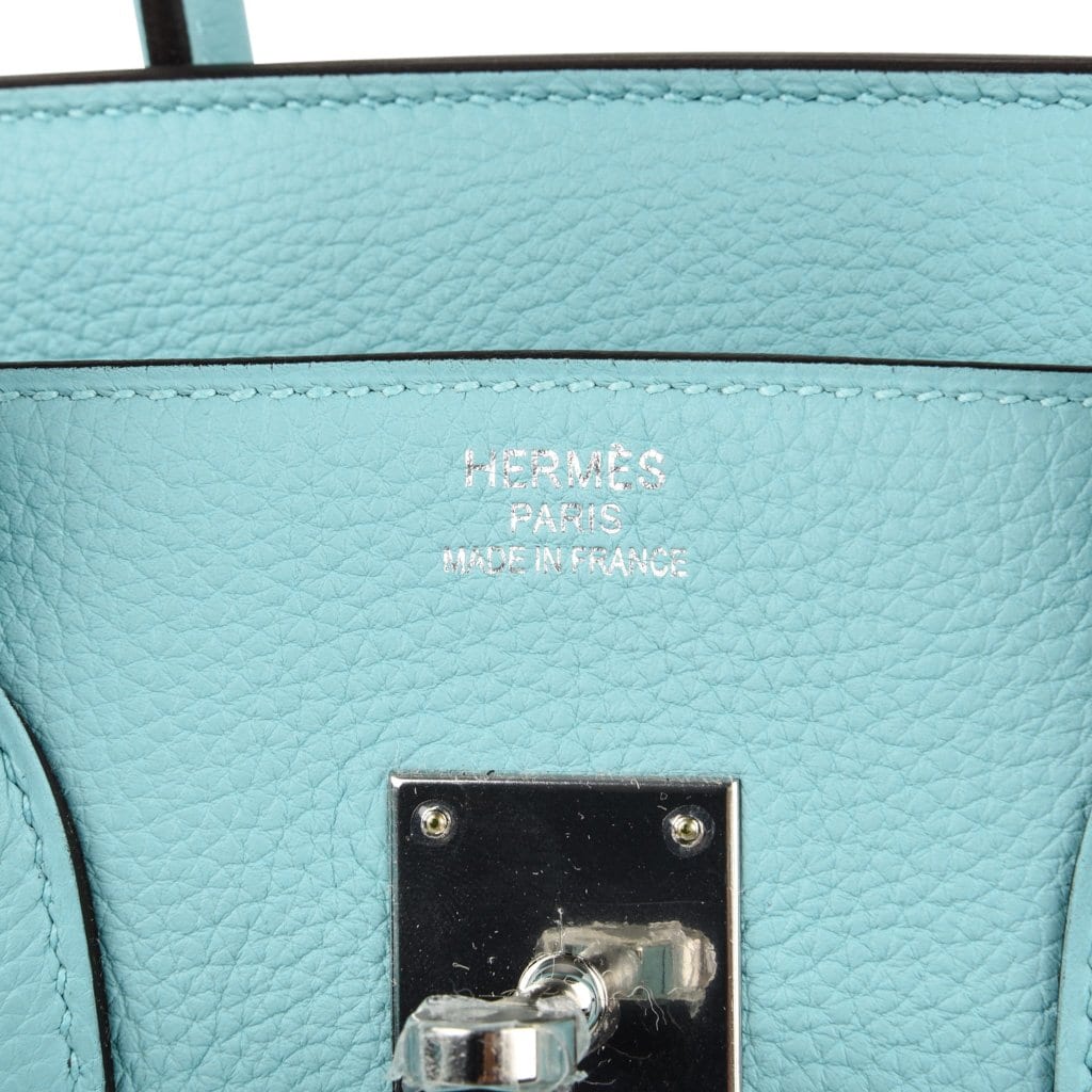 Hermes Birkin 35 Bag Fresh Blue Atoll Togo Palladium Hardware - Product Image 3