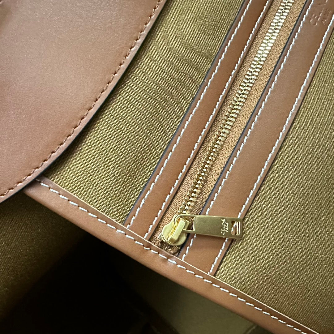 MEDIUM CABAS TRIOMPHE CANVAS 31.5 TAN CALFSKIN - Product Image 7