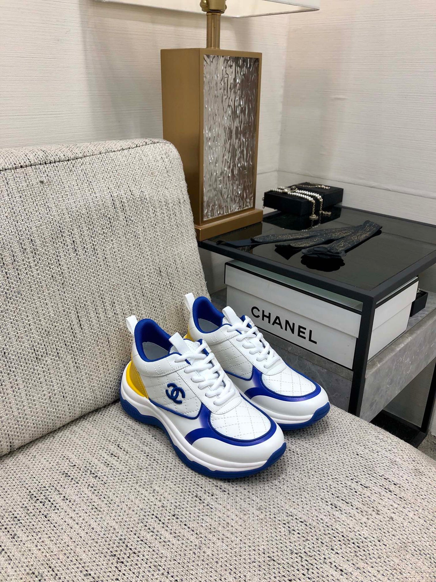 CC Sneaker Blue Yellow Nappa Leather - Product Image 2