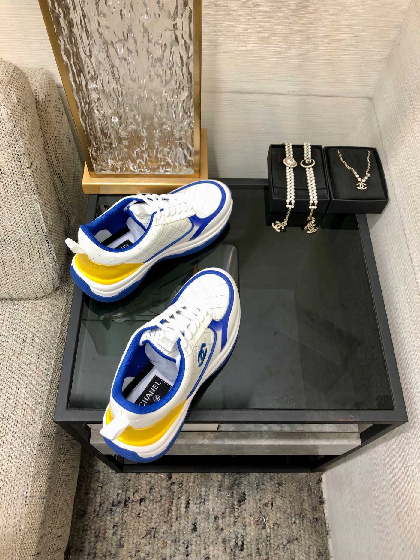 CC Sneaker Blue Yellow Nappa Leather - Product Image 5