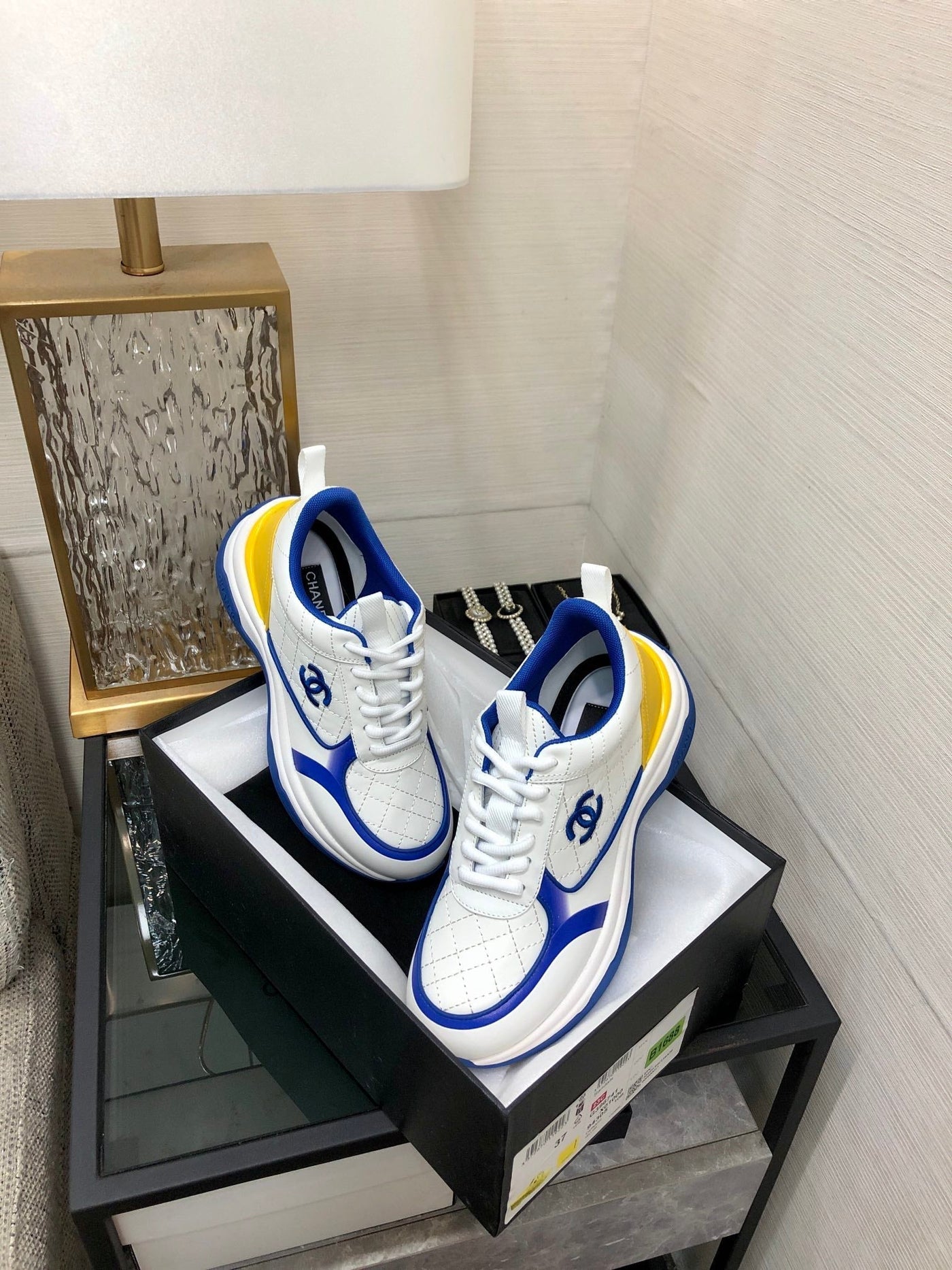 CC Sneaker Blue Yellow Nappa Leather - Product Image 6