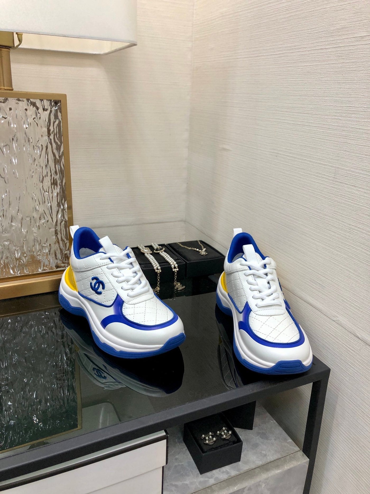 CC Sneaker Blue Yellow Nappa Leather - Product Image 8