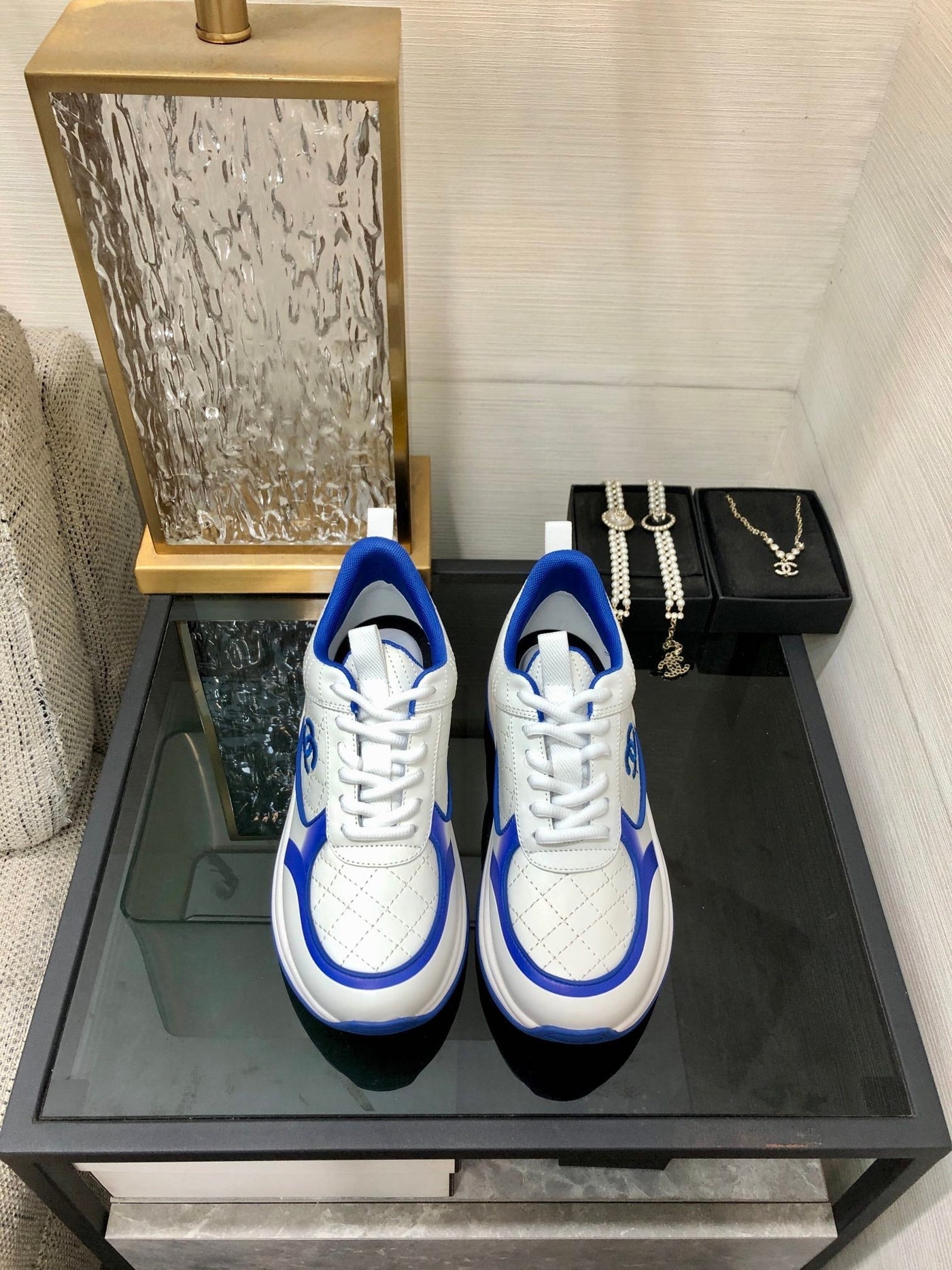 CC Sneaker Blue Yellow Nappa Leather - Product Image 9