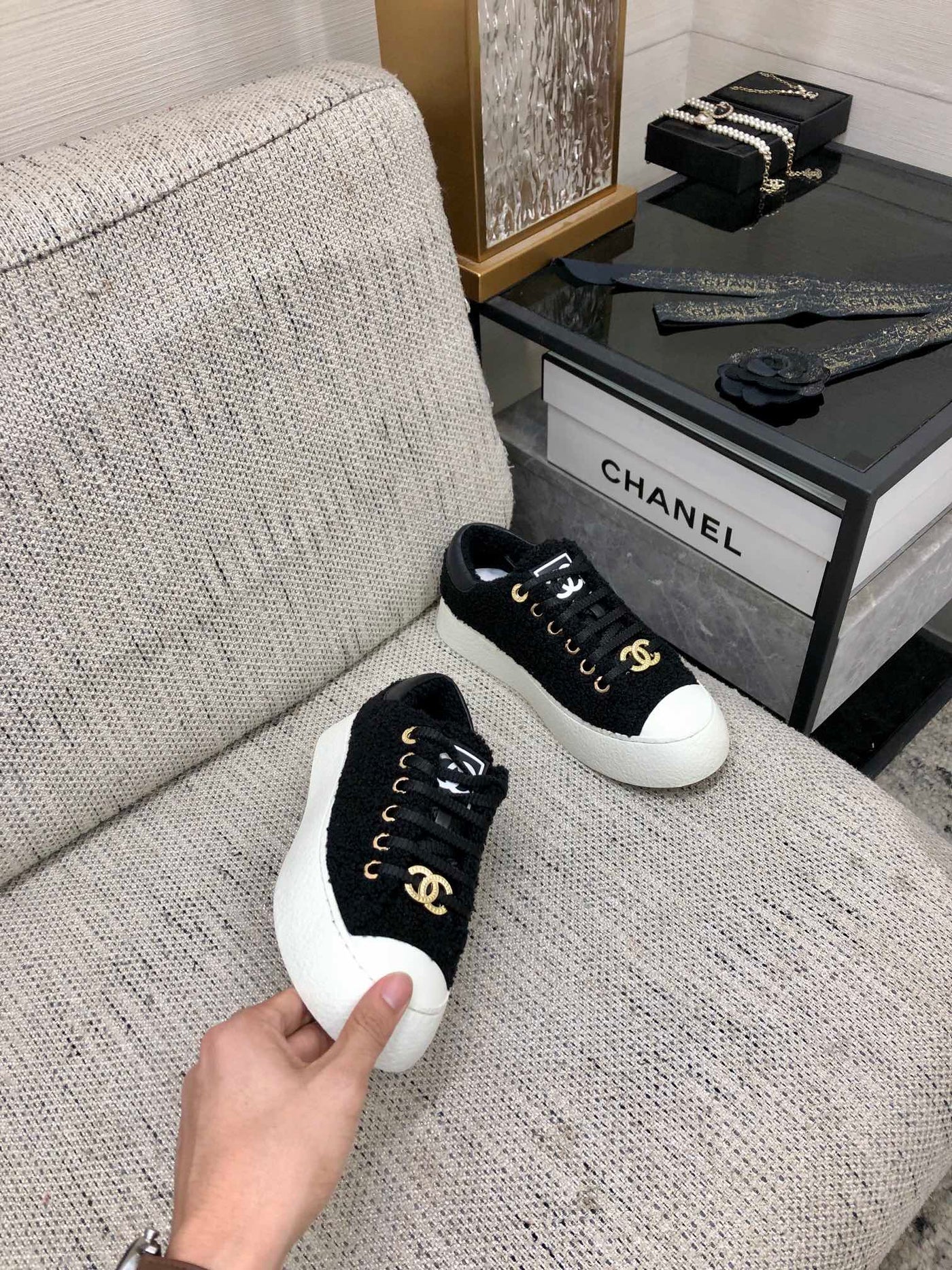 CC Low Sneaker Black Wool - Product Image 9