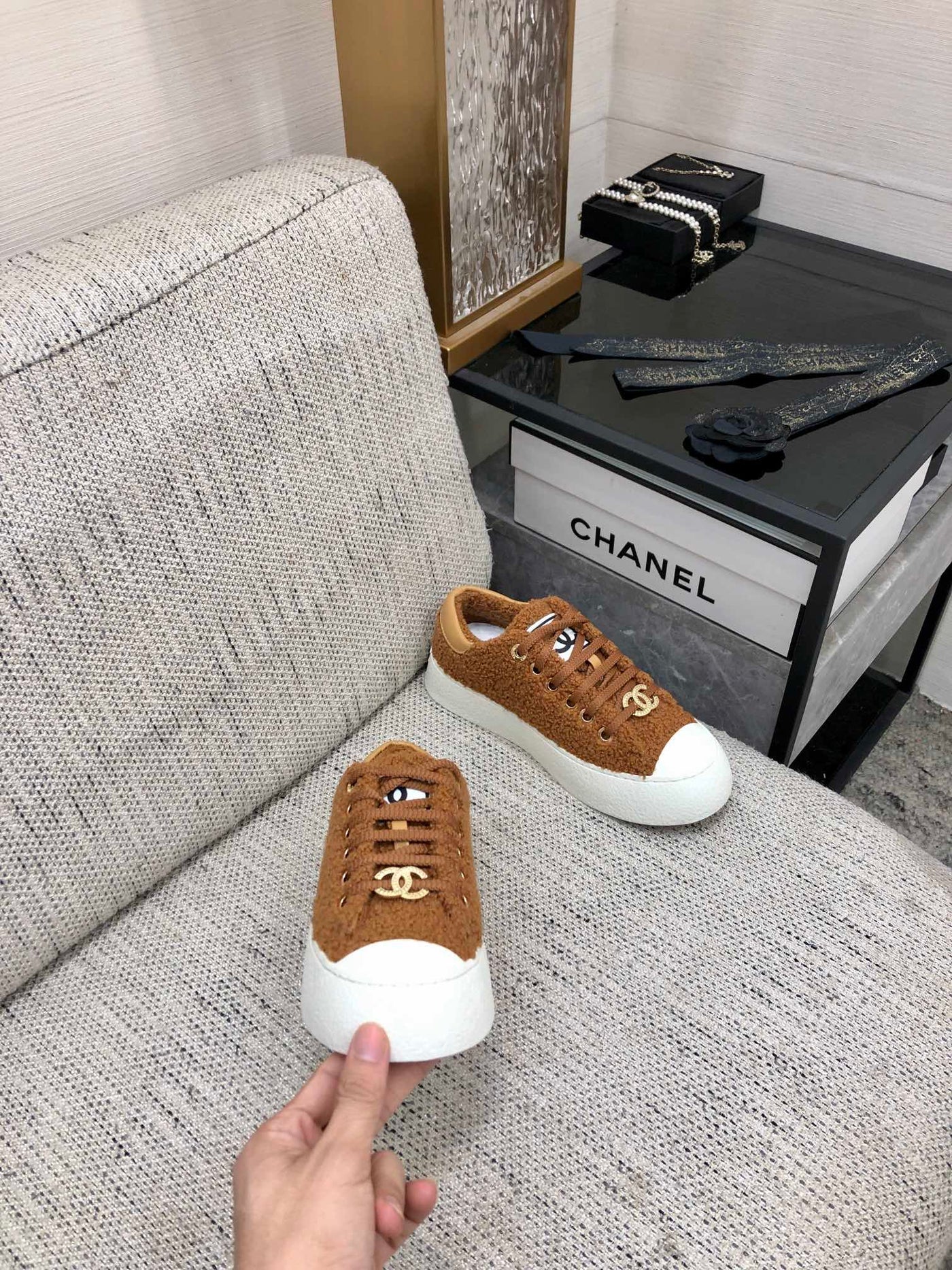 CC Low Sneaker Brown Yellow Wool - Product Image 9