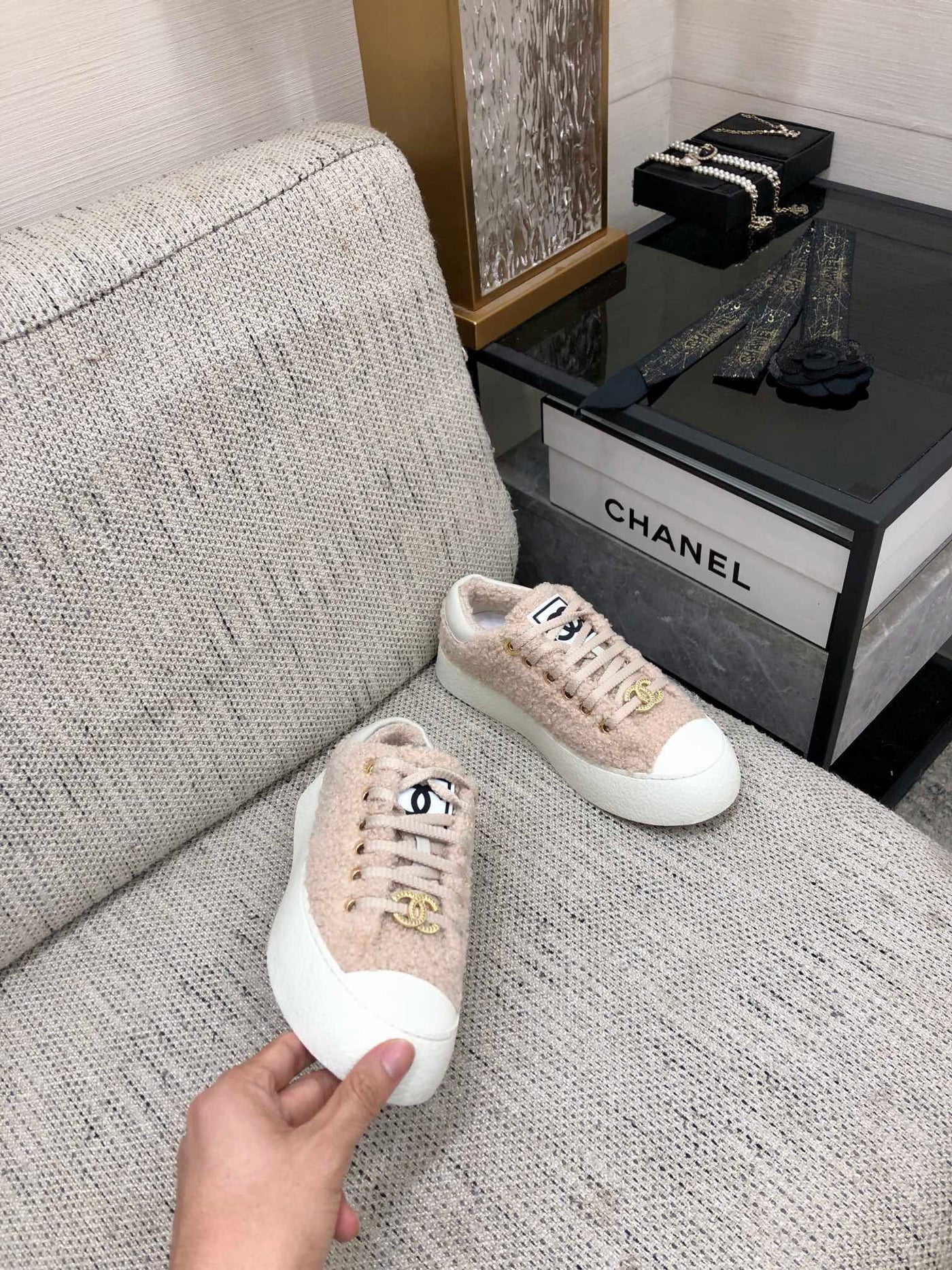 CC Low Sneaker Beige Wool - Product Image 8