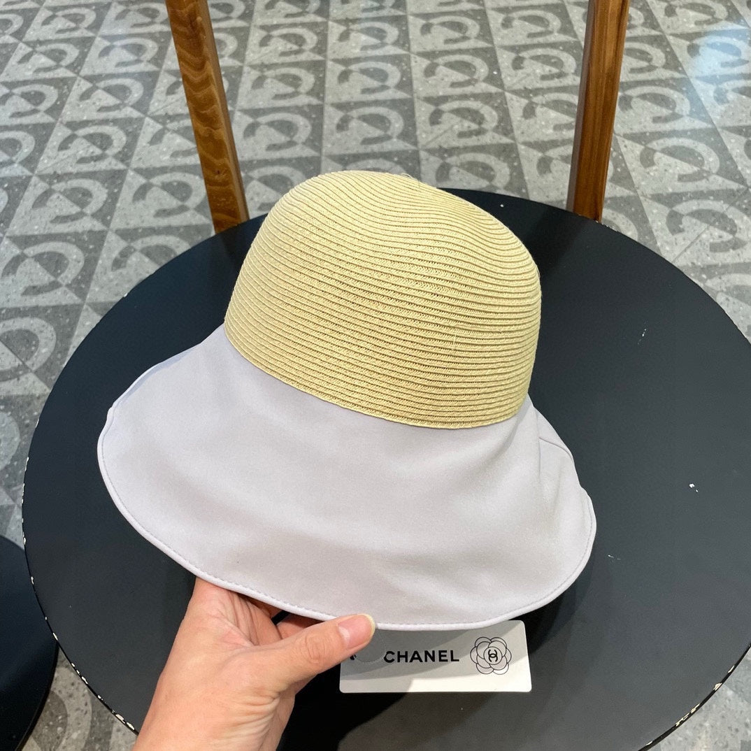 BOW BUCKET HAT IN PALE PURPLE MIX BEIGE RAFFIA 426169 - Product Image 3