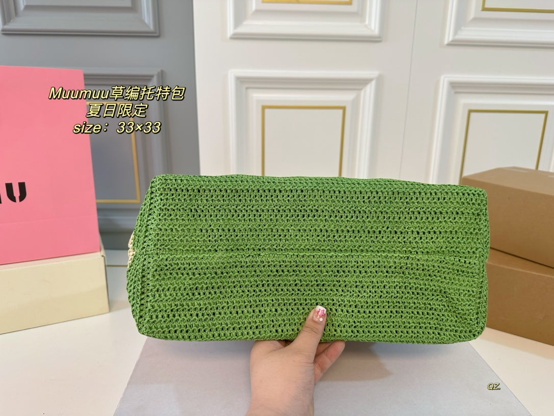 TOTE 33 BAG IN MULTICOLOR WOVEN STRAW - Product Image 8