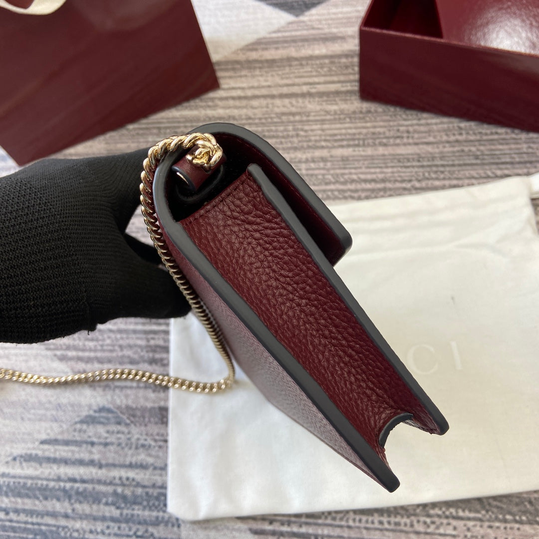 GG Dionysus Chain bag 20cm Anchora red Grained Leather 339612 - Product Image 5