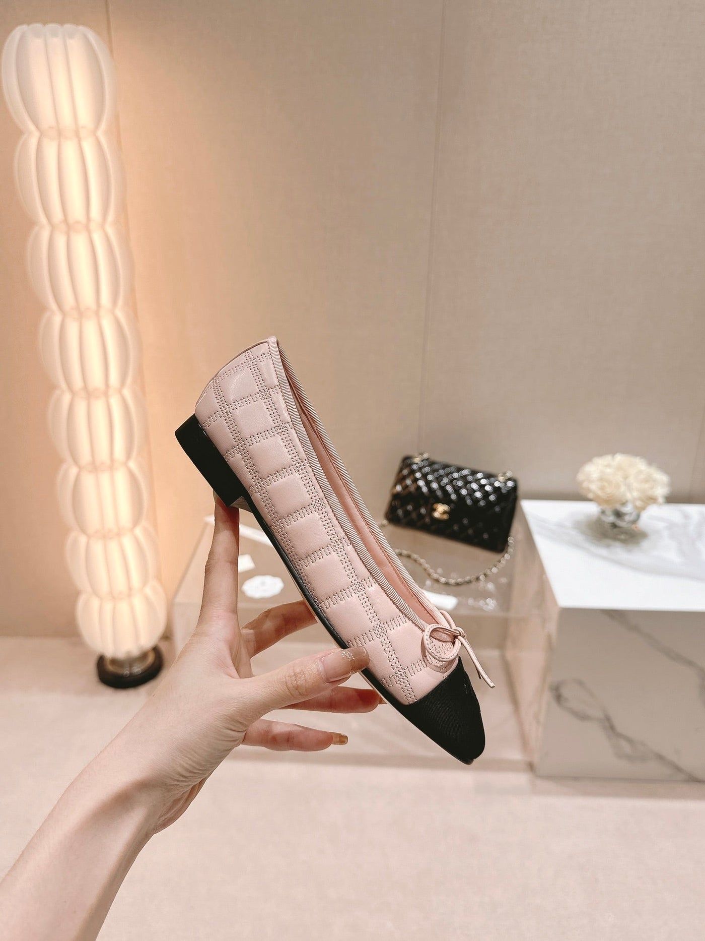 ballet flats pink lambskin embroidery grosgrain - Product Image 5