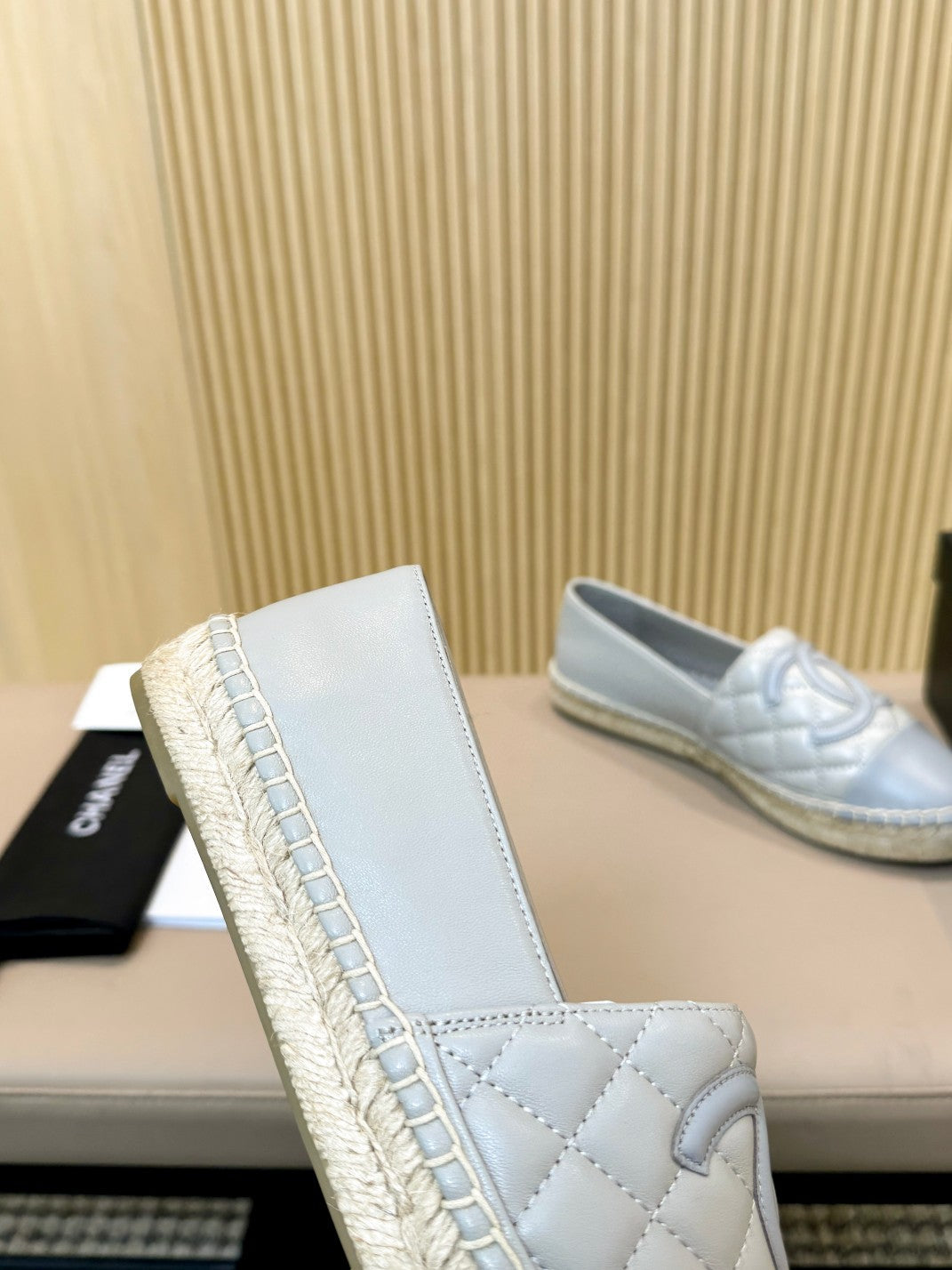 cc espadrilles grey cloud blue quilted caflskin - Product Image 3