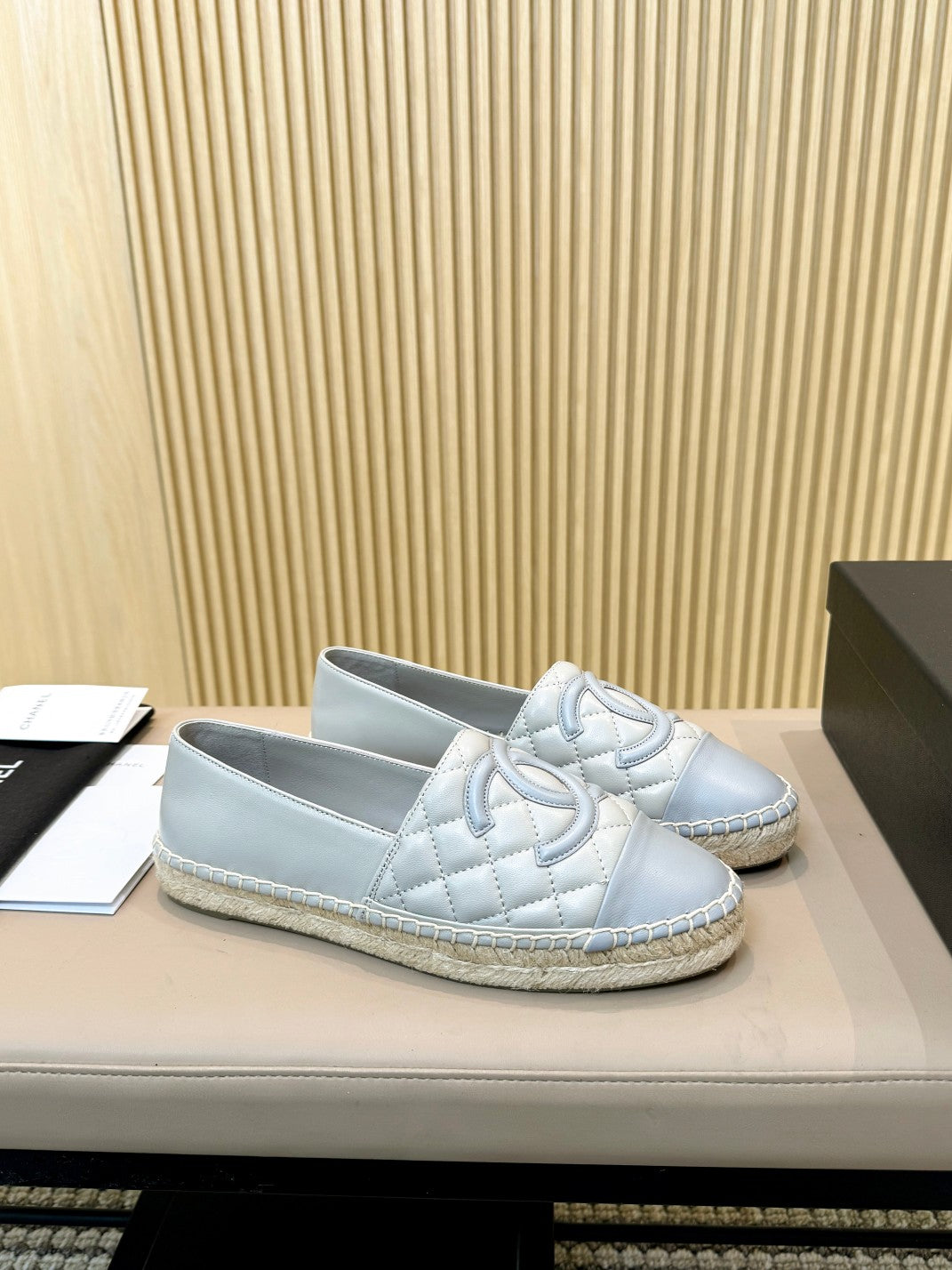 cc espadrilles grey cloud blue quilted caflskin - Product Image 6