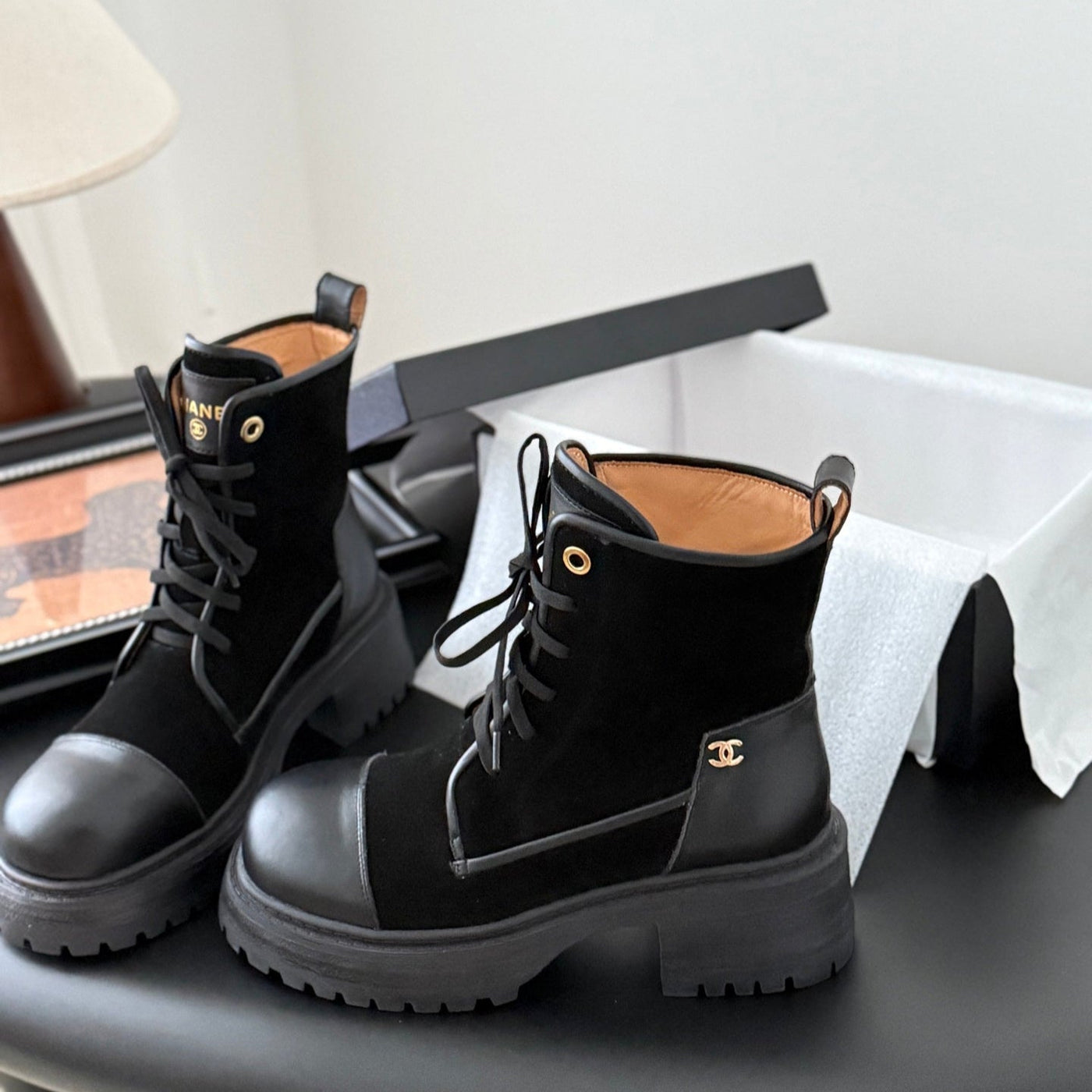 CC 25 ankle boots black suede sheepskin 458767 | Studio Nafay