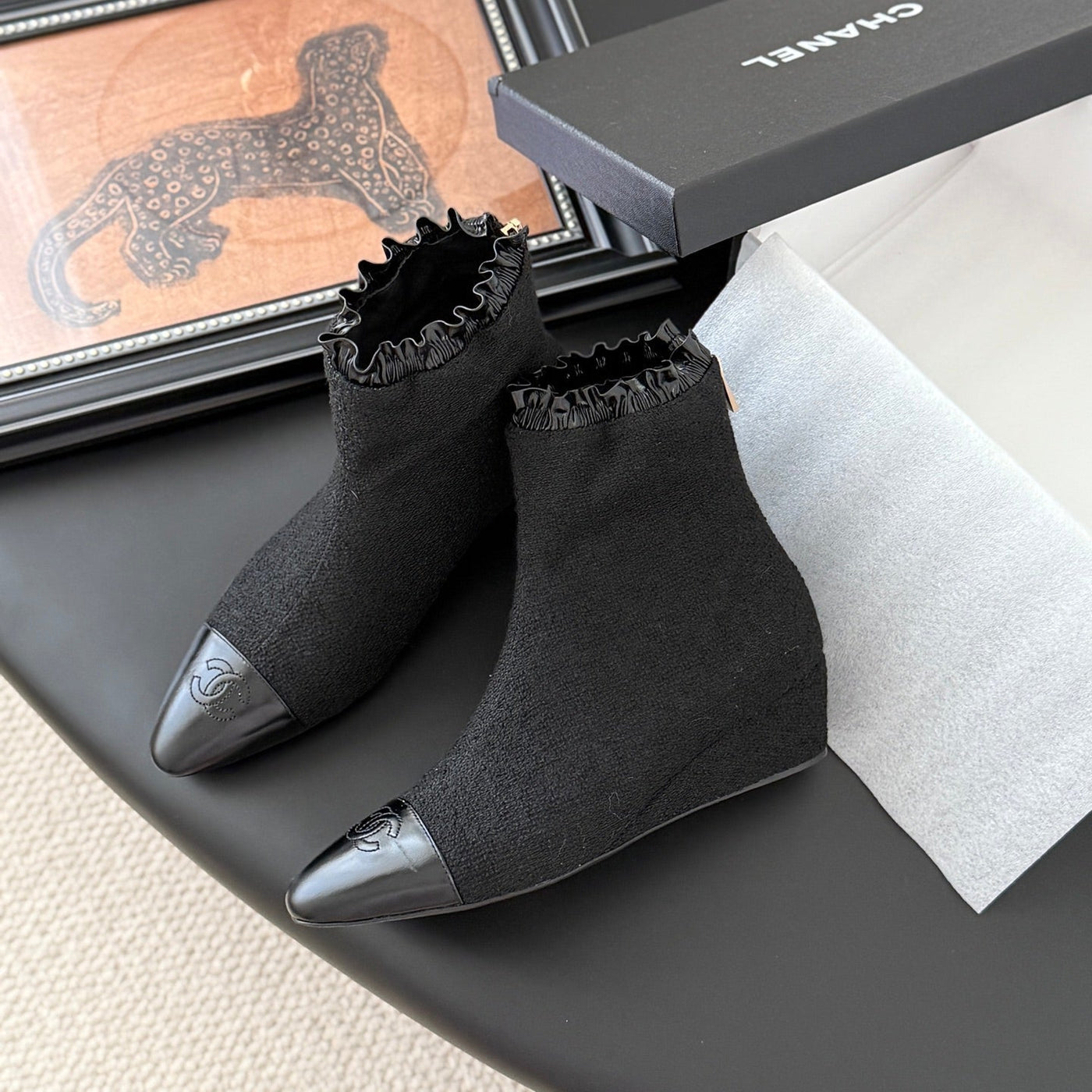 CC 25 Mary Jane boots black canvas 458773 | Studio Nafay