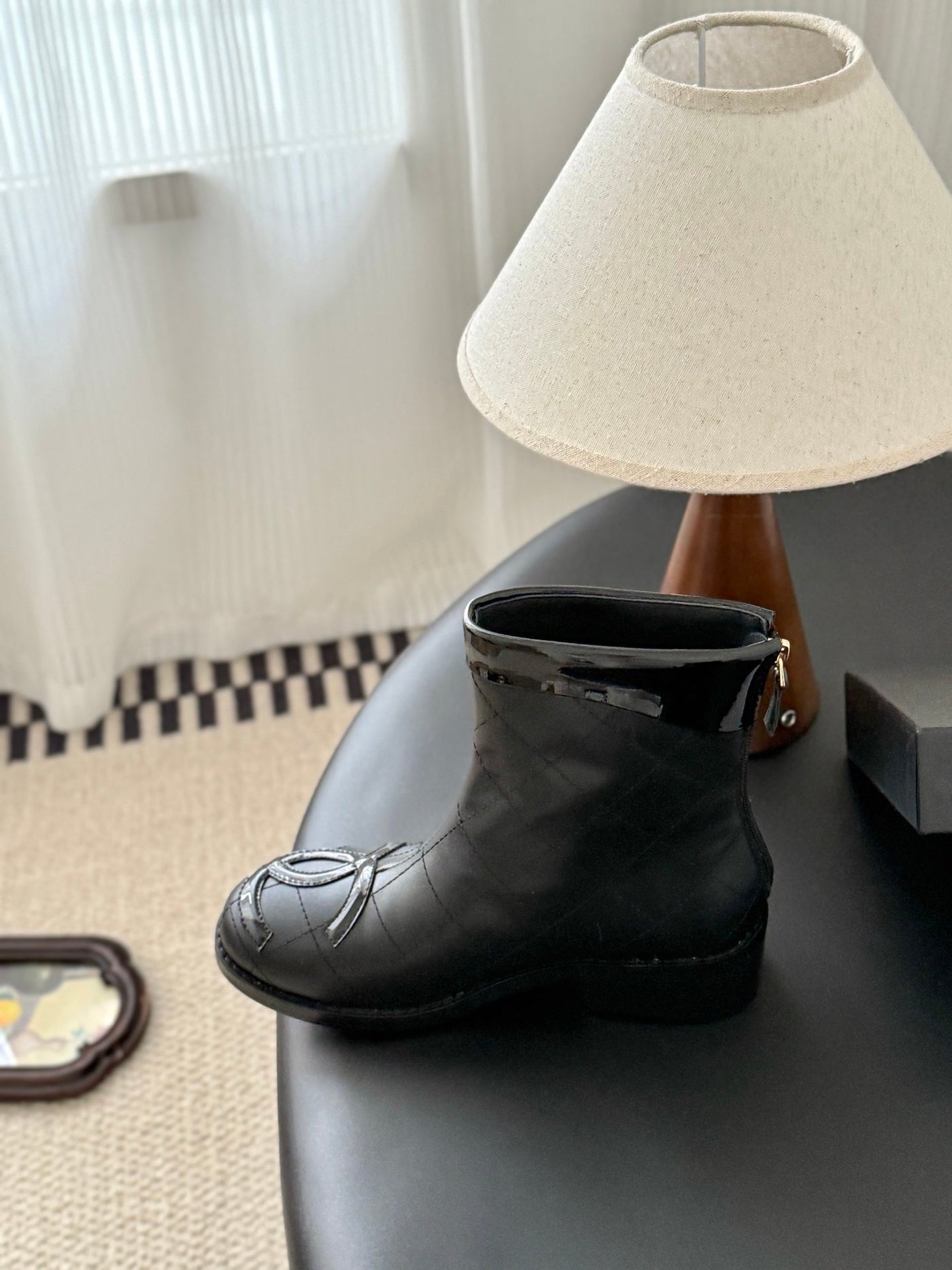 CC Cambon Mid-Calf Short Boots Black Cowhide 550635 - Product Image 3