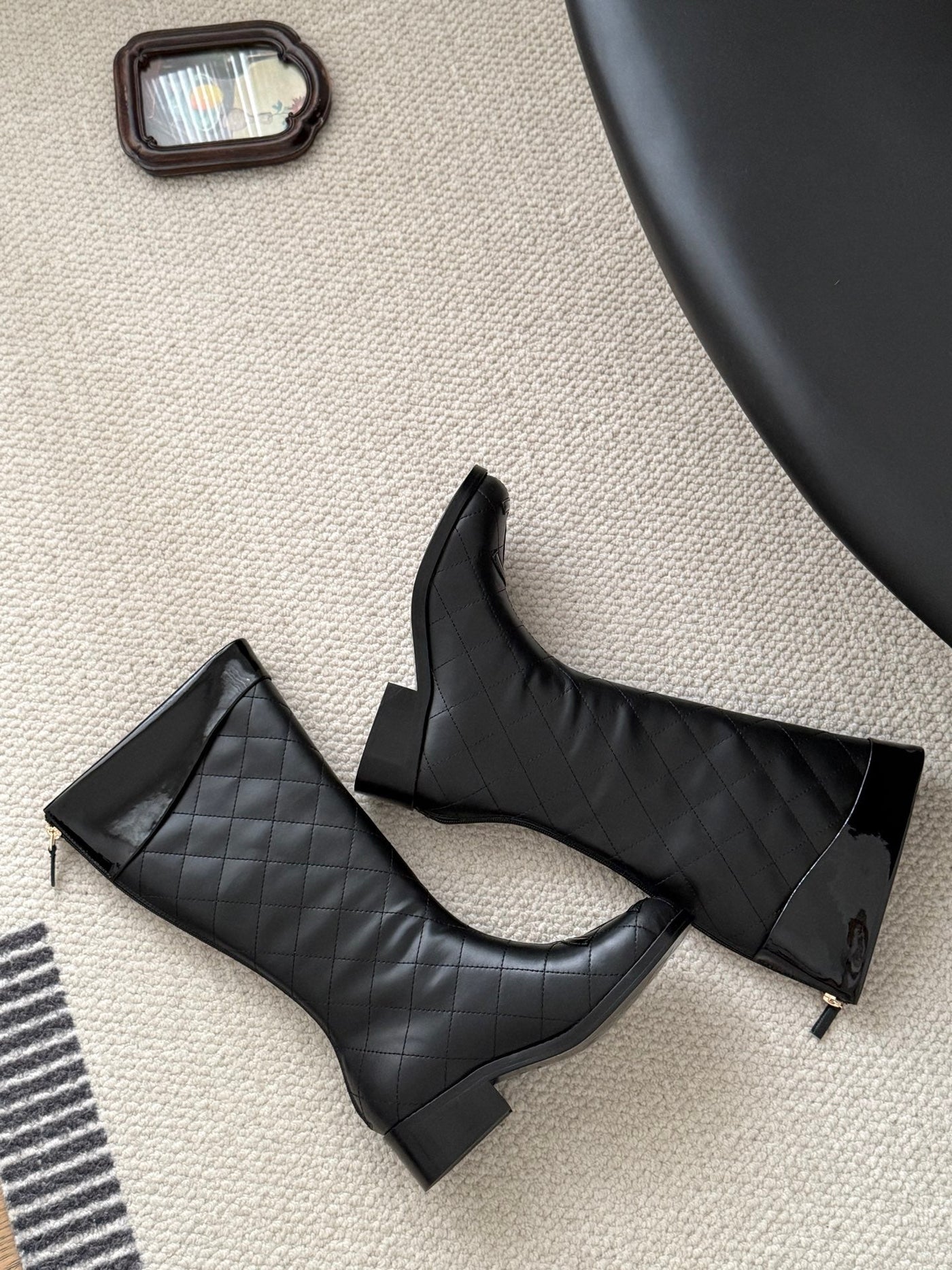 CC Cambon Mid-Calf Boots Black Cowhide 550636 - Product Image 9