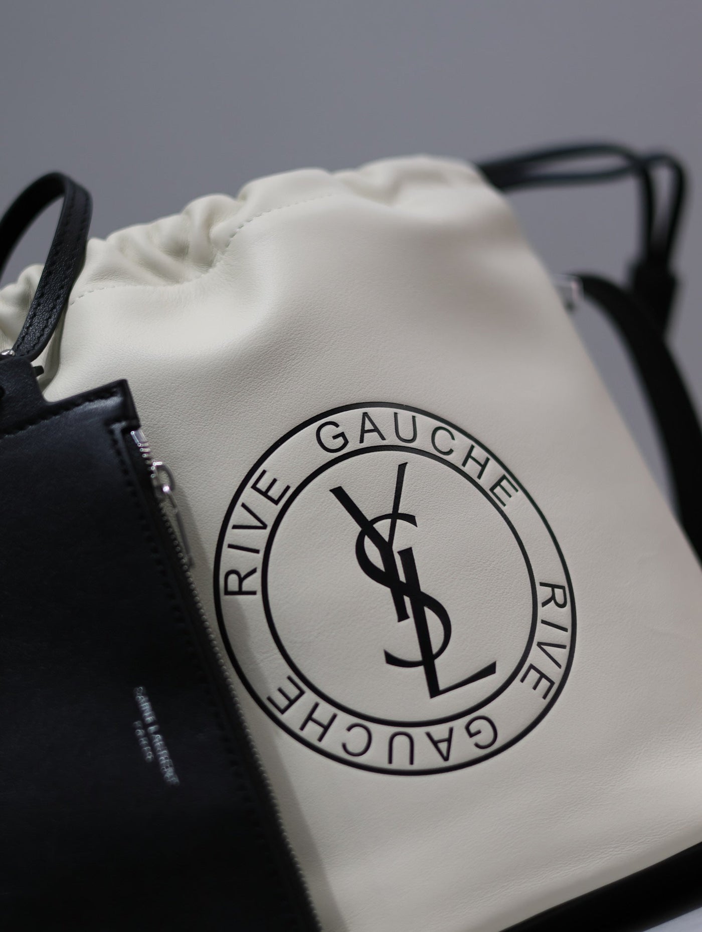 RIVE GAUCHE BUCKET BAG 23 IN WHITE CALFSKIN - Product Image 5