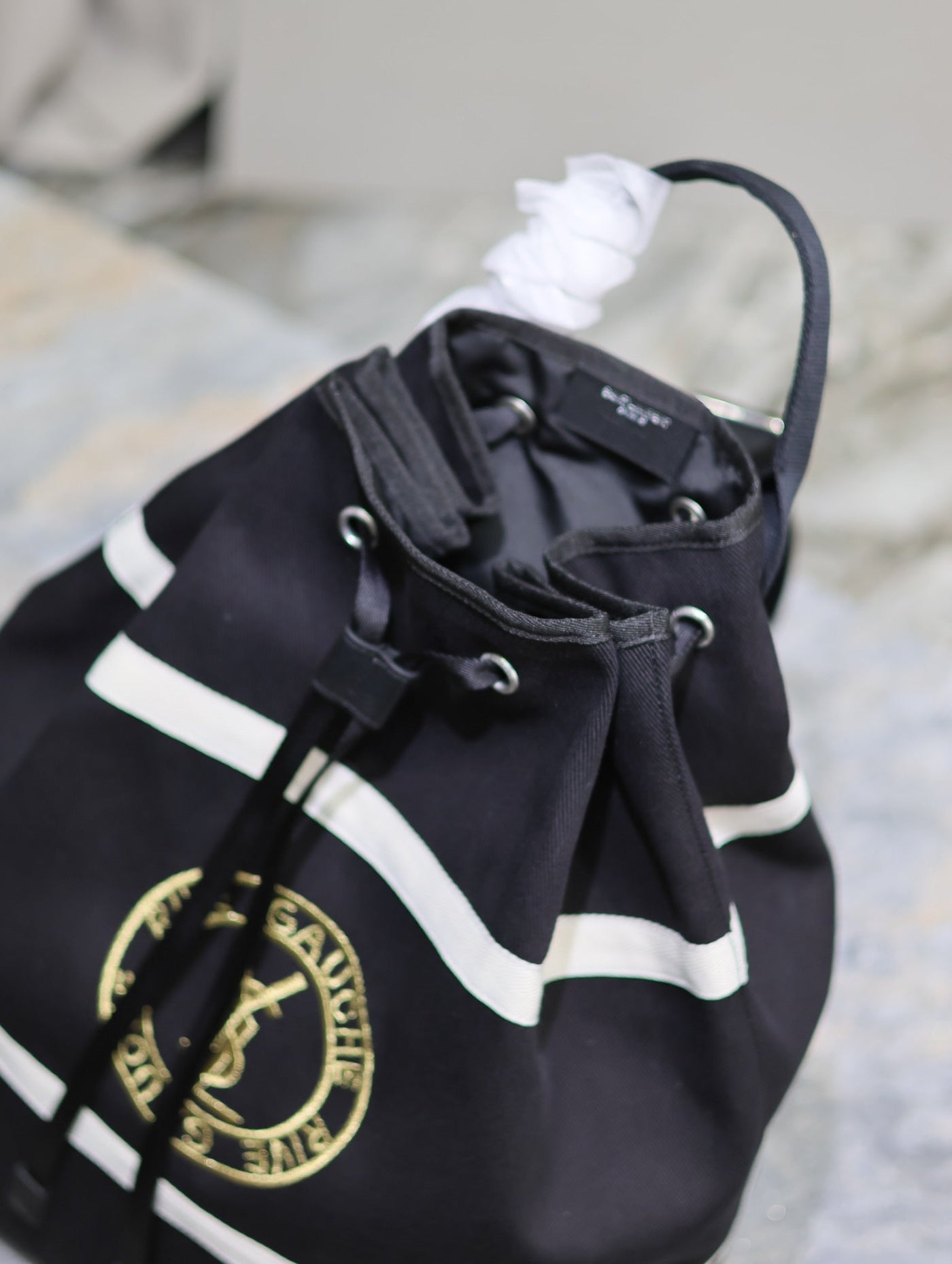 RIVE GAUCHE BACKPACK 49 IN BLACK MIX WHITE CANVAS - Product Image 2