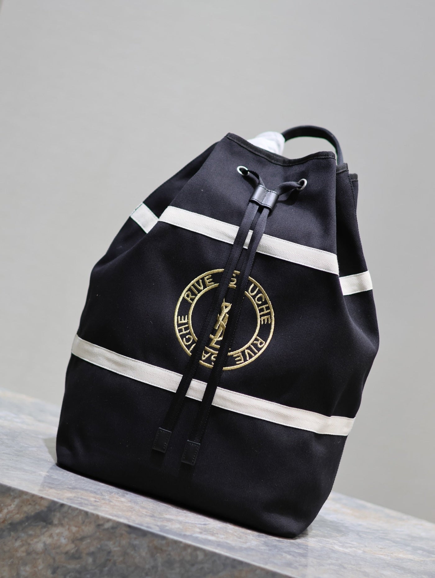 RIVE GAUCHE BACKPACK 49 IN BLACK MIX WHITE CANVAS - Product Image 9