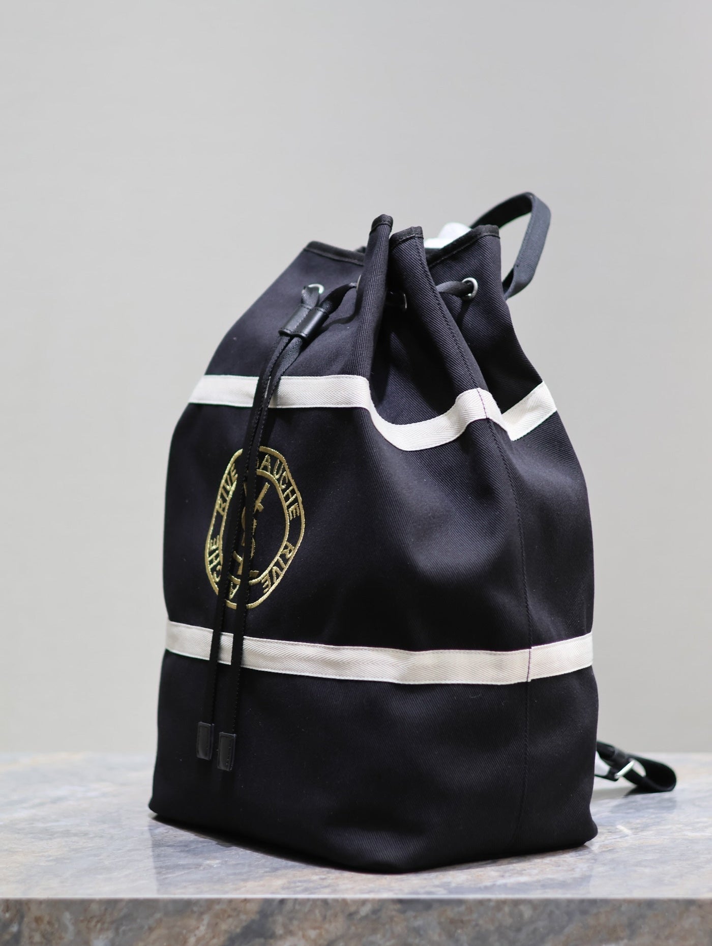 RIVE GAUCHE BACKPACK 49 IN BLACK MIX WHITE CANVAS - Product Image 4