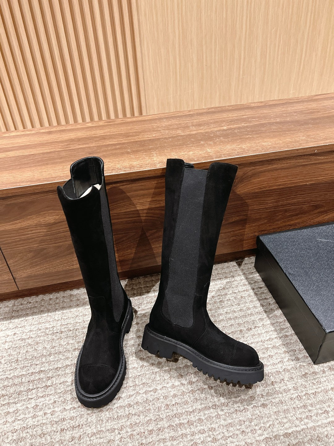 CC Chelsea High Boots Black Suede 937070 - Product Image 2