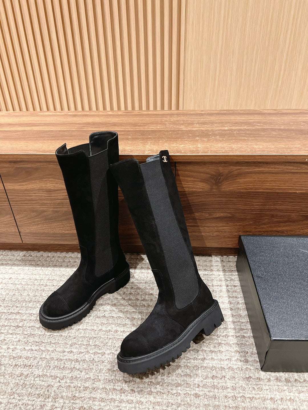 CC Chelsea High Boots Black Suede 937070 - Product Image 3