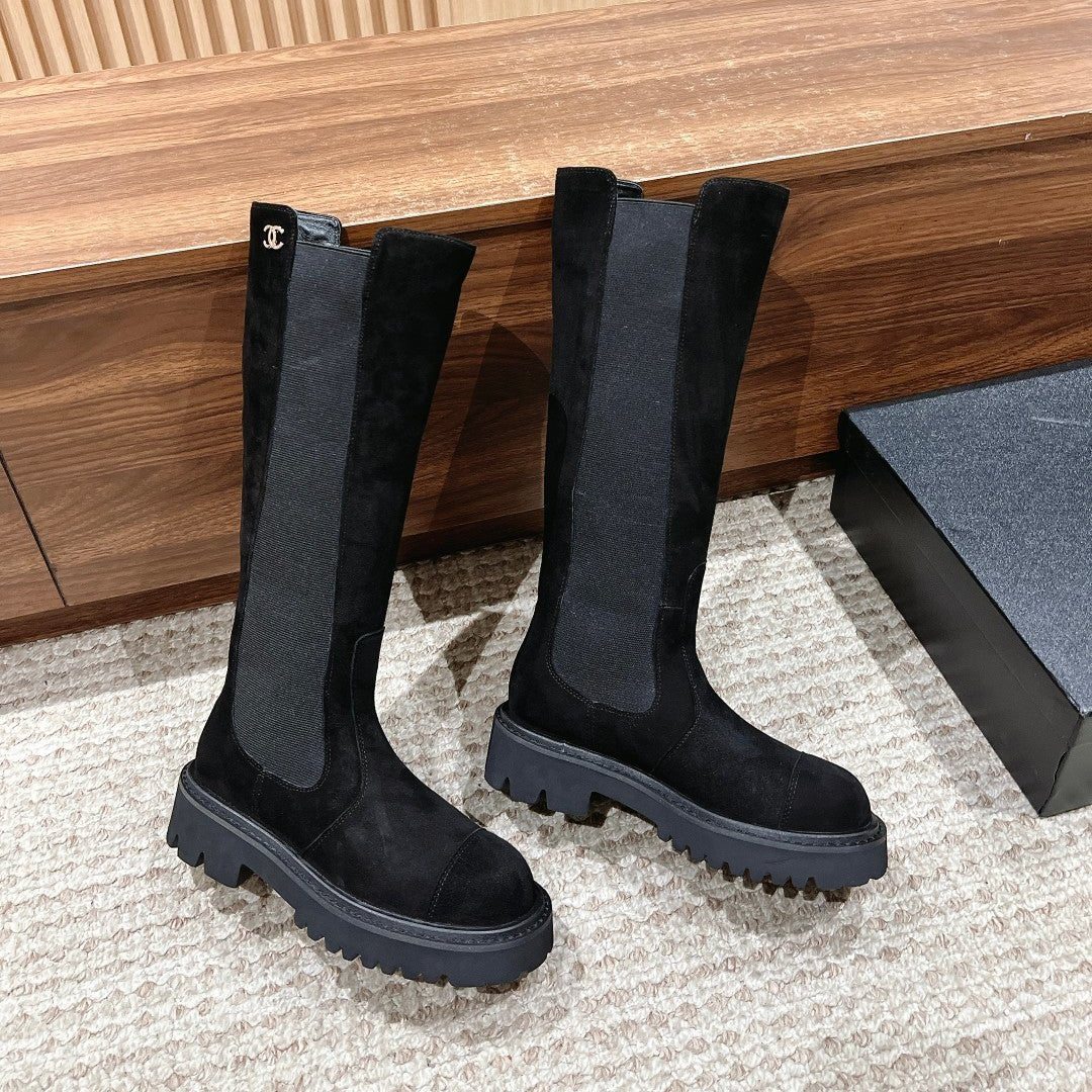 CC Chelsea High Boots Black Suede 937070 | Studio Nafay