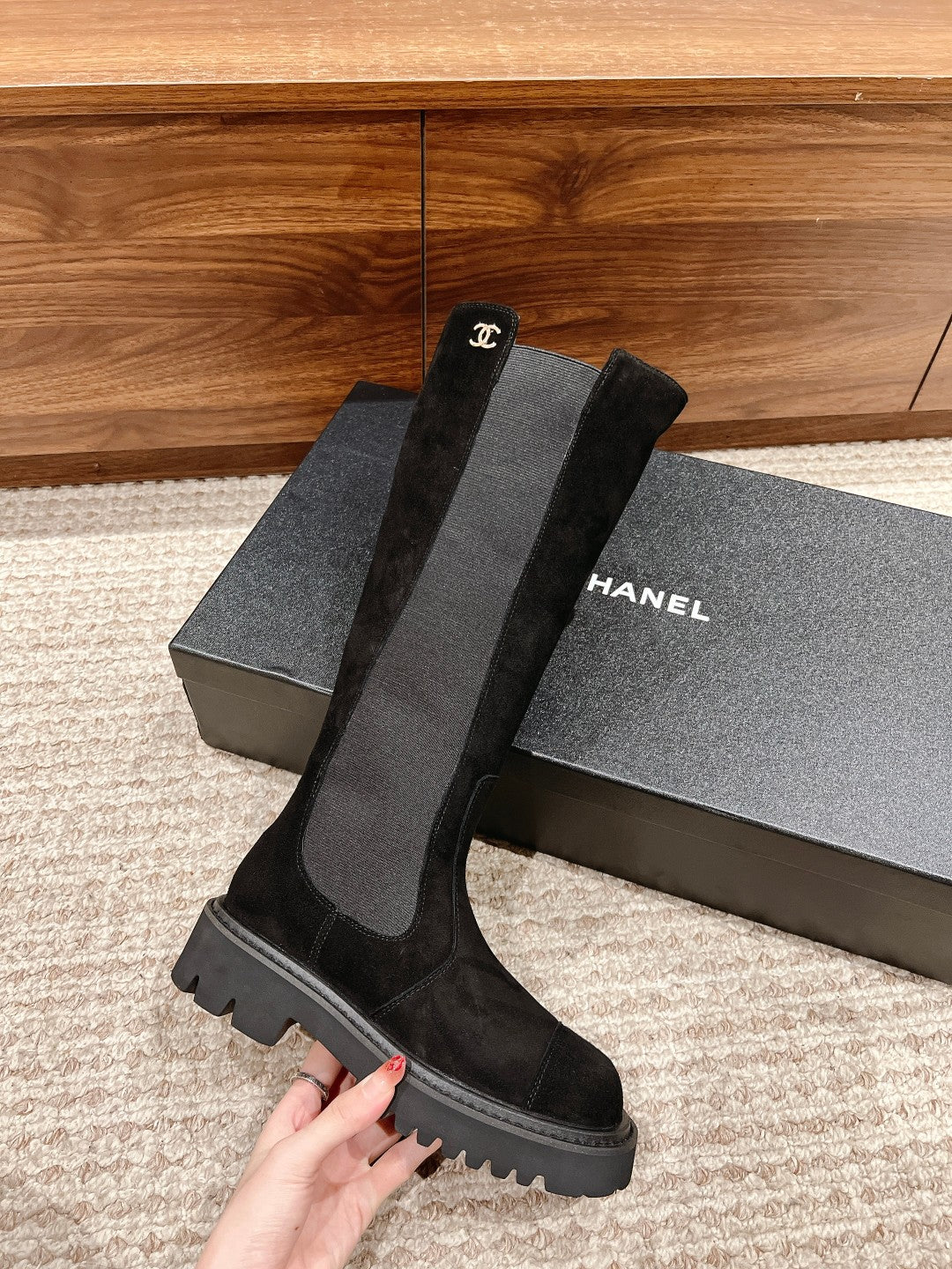 CC Chelsea High Boots Black Suede 937070 - Product Image 6