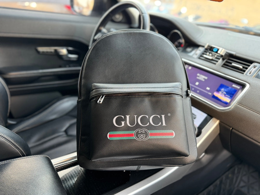 GUCCI GG BLACK LEATHER SHOULDER BAG BACKPACK | Studio Nafay