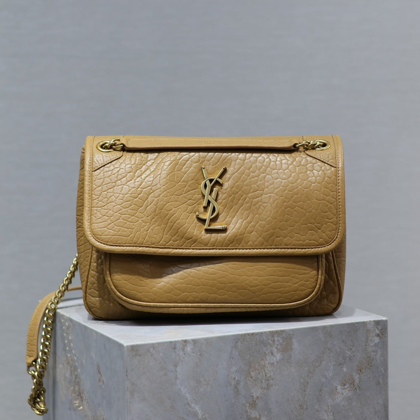 NIKI MEDIUM 28 IN DIJON YELLOW ELEPHANT PATTERN LAMBSKIN | Studio Nafay