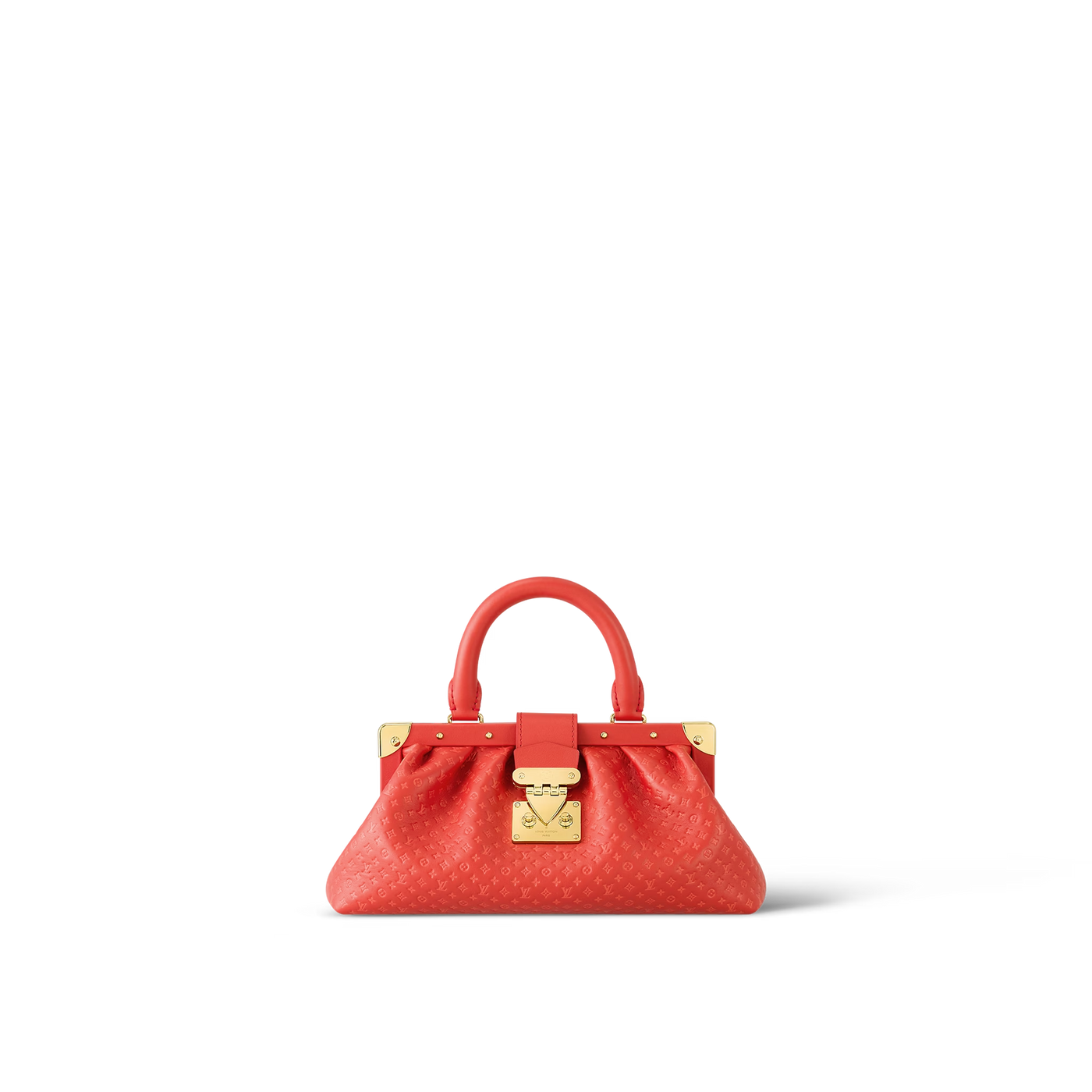 Red Monogram Clutch Leather Handbag for Women | Studio Nafay