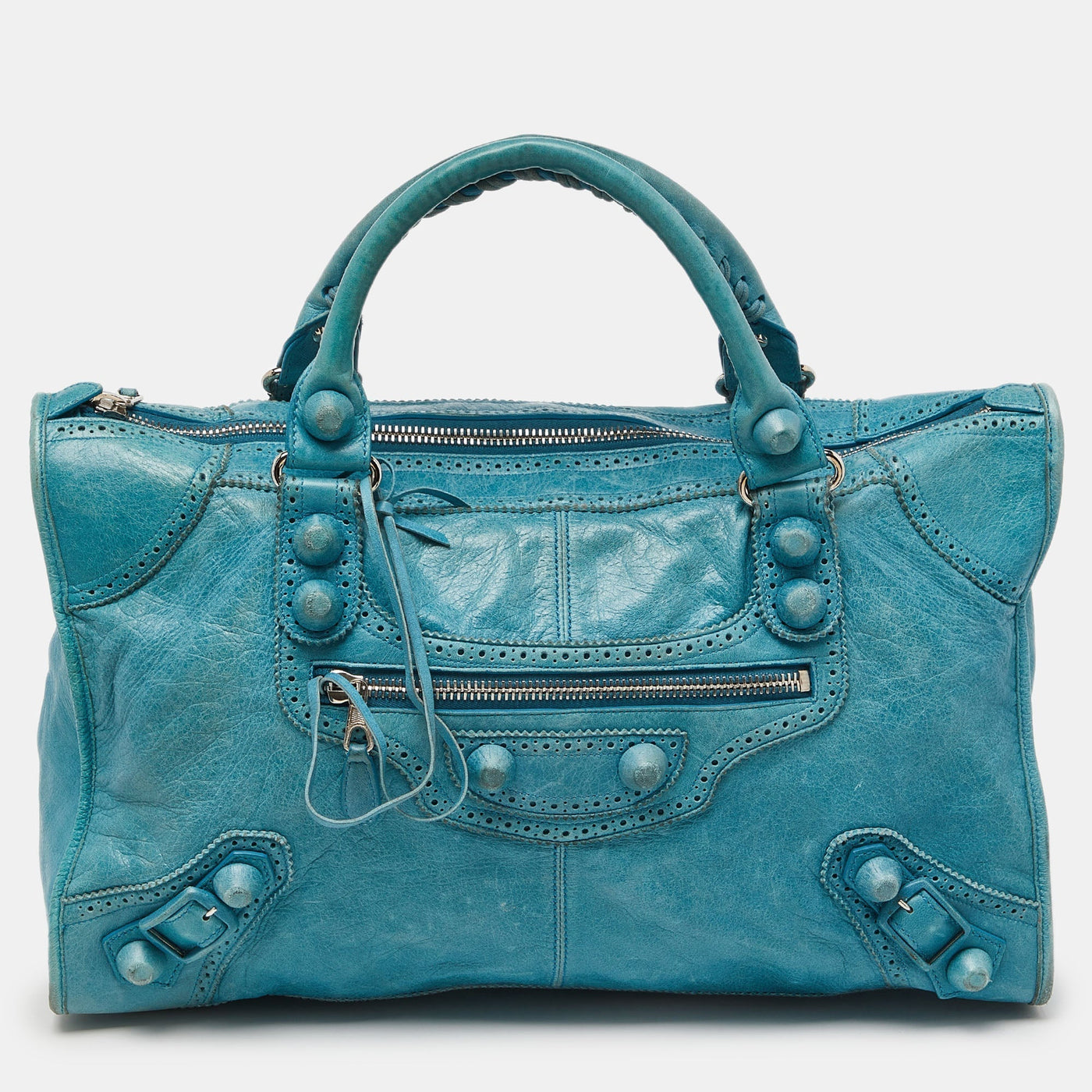 BALENCIAGA Cyclade Leather Brogues Work Tote | Studio Nafay