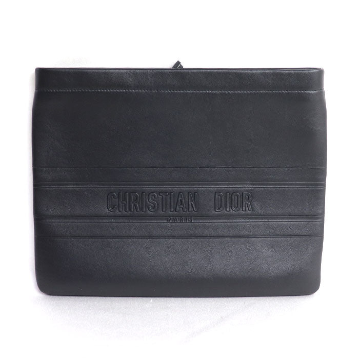 Dior Stripe Leather Clutch Bag