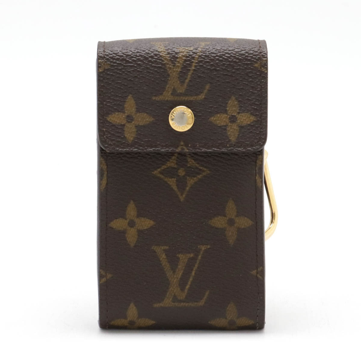 Louis Vuitton Monogram Porte Cles Badge Pouch Bag Small Good in Brown