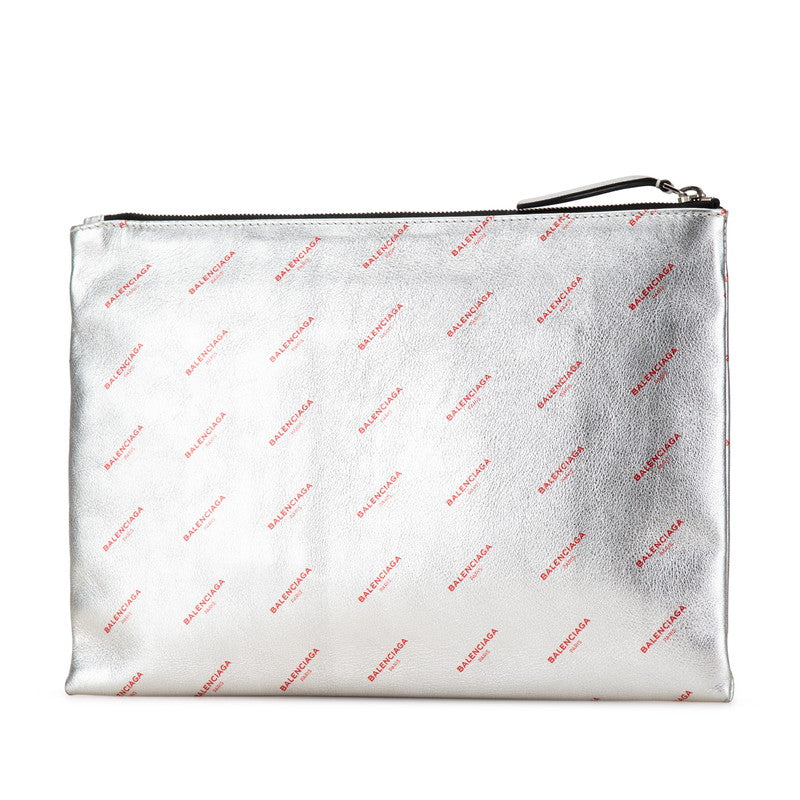 Balenciaga Leather Logo Print Clutch Bag - Product Image 2