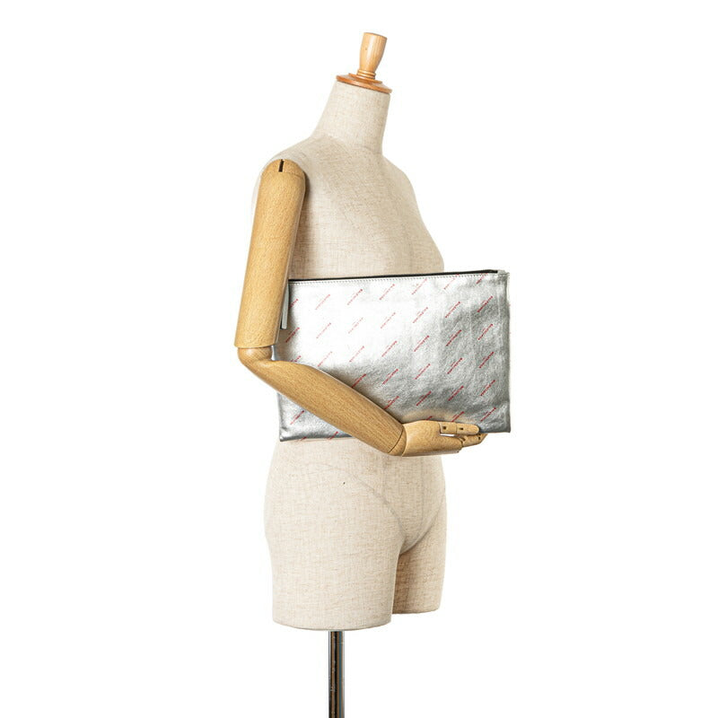 Balenciaga Leather Logo Print Clutch Bag - Product Image 4