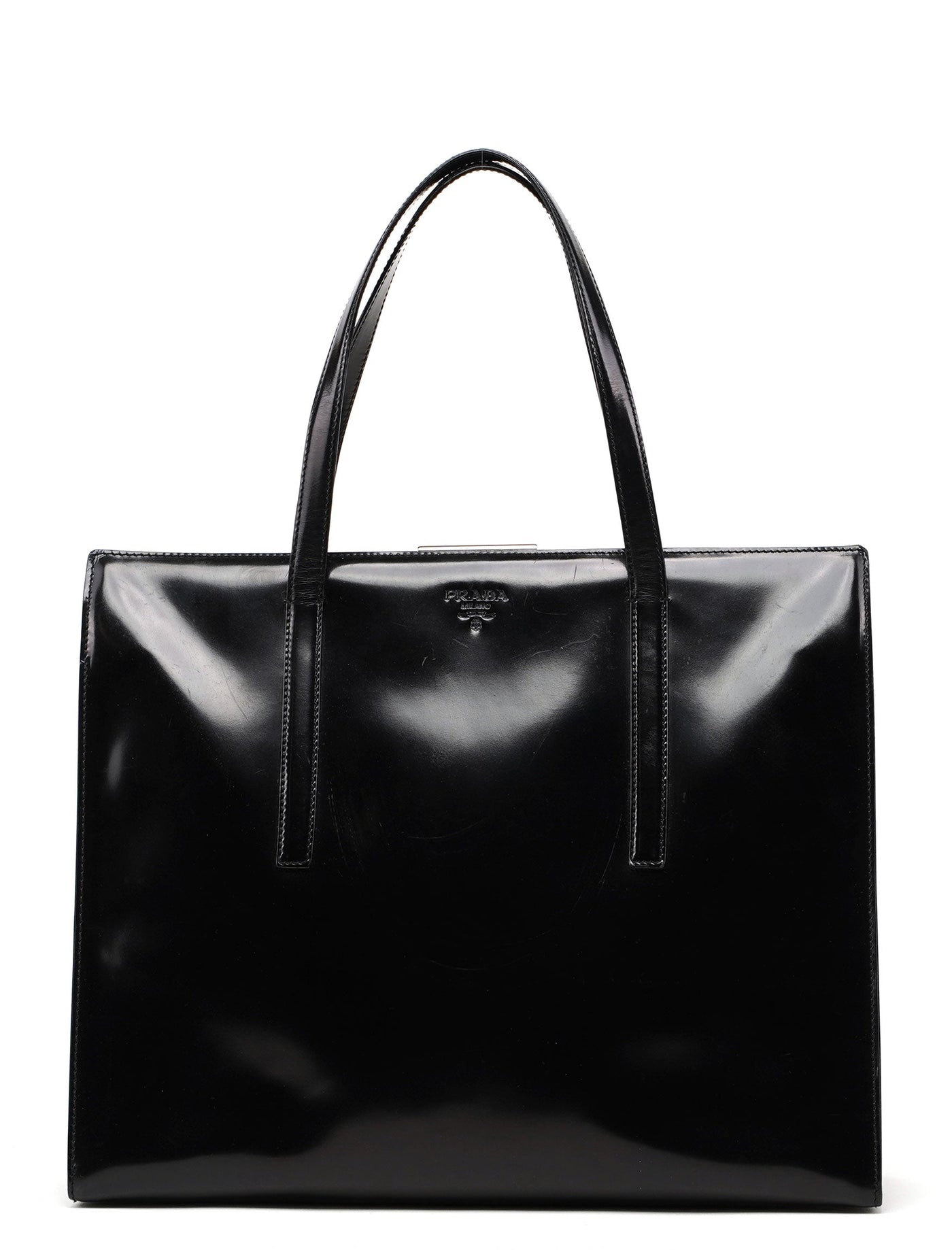 Black Spazzolato Clutch Tote Bag | Studio Nafay